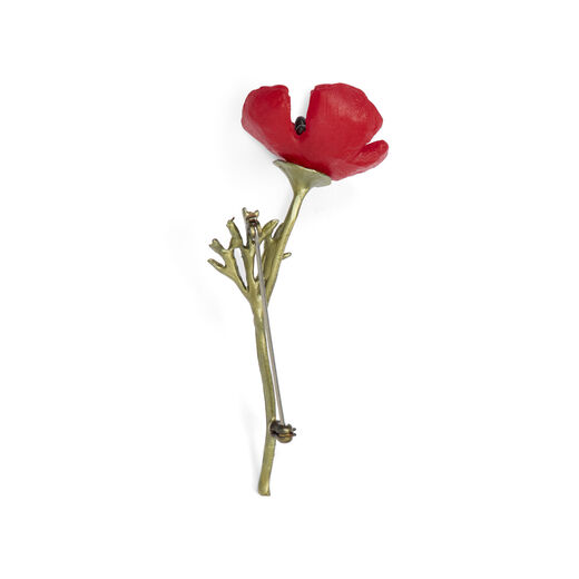 Red poppy brooch by Michael Michaud